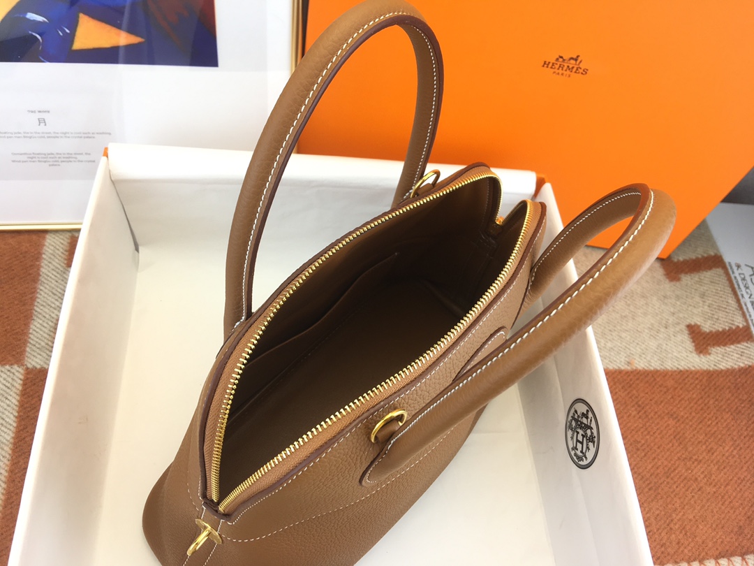 에르메스 볼리드31 골드브라운 금장 토고가죽